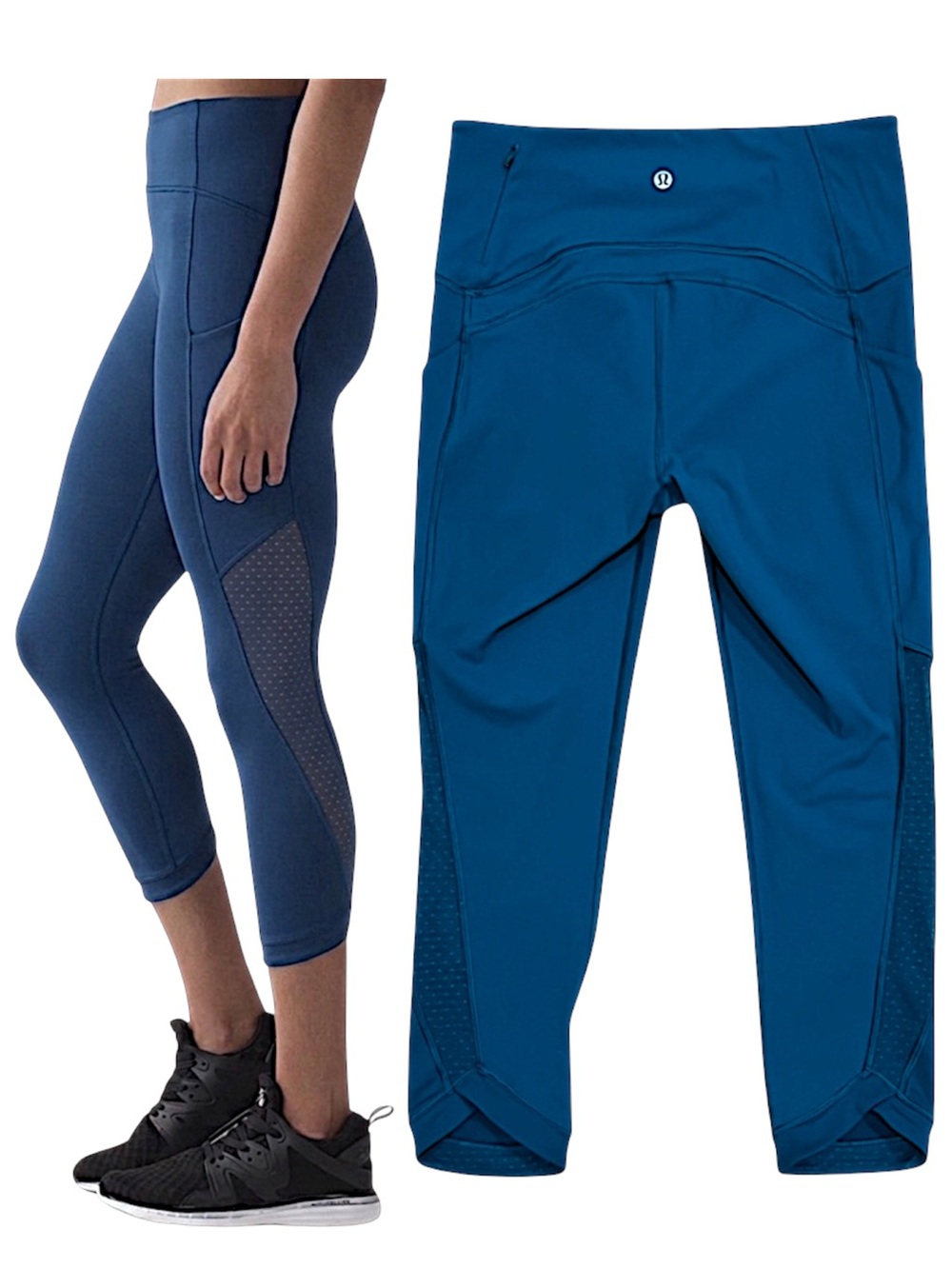Lululemon Sole Training Poseidon Blue Crop Size 6